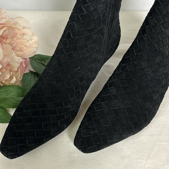 NWOB Rag & Bone Rio Black Woven Suede Leather Zip Mid Ankle Boot Size 39.5 - Picture 2 of 8